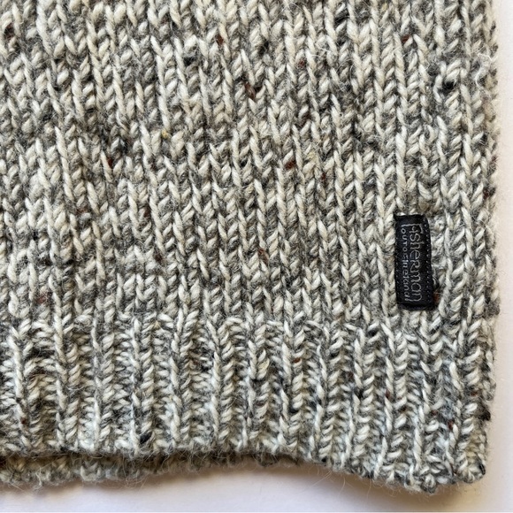 Fisherman Ireland Sweater Knit Merino Alpaca Wool Blend Shawl Collar Button Sz M - Picture 9 of 16